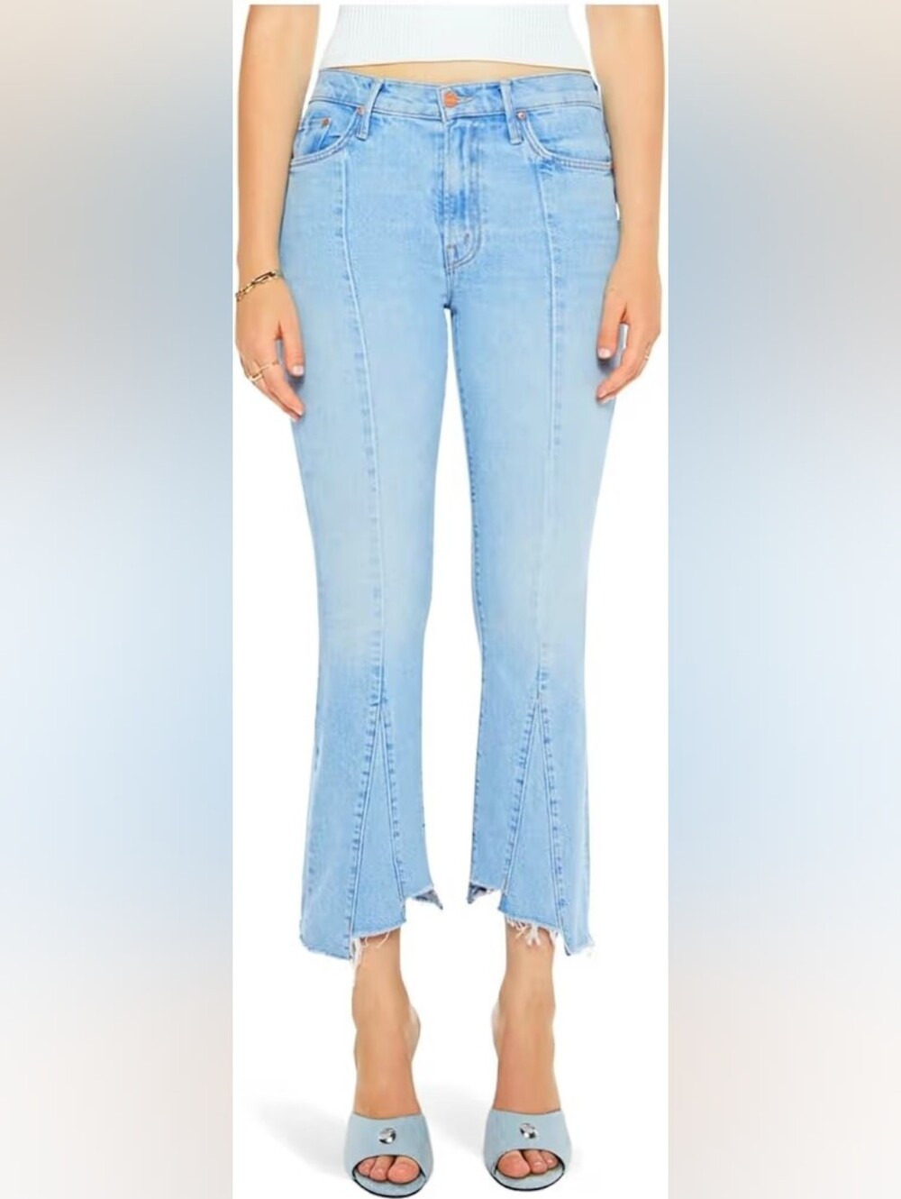 Mother Insider Crop Pointy Fray in Let's Get Together